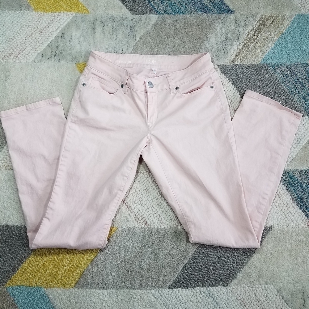 Ann Taylor Loft Curvy Straight Light Pink Pants 2 - Picture 6 of 6